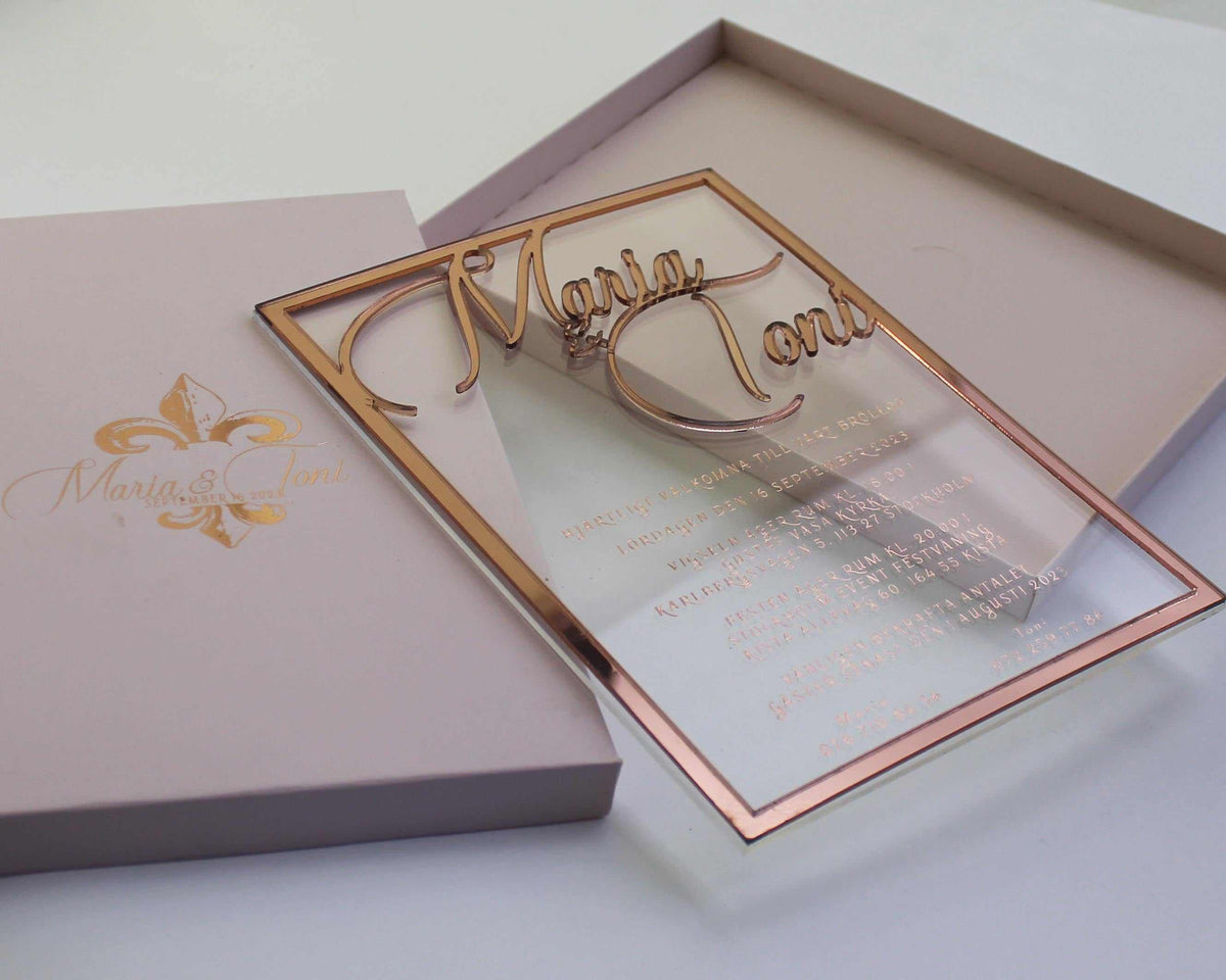 luxury rose gold foil invitation