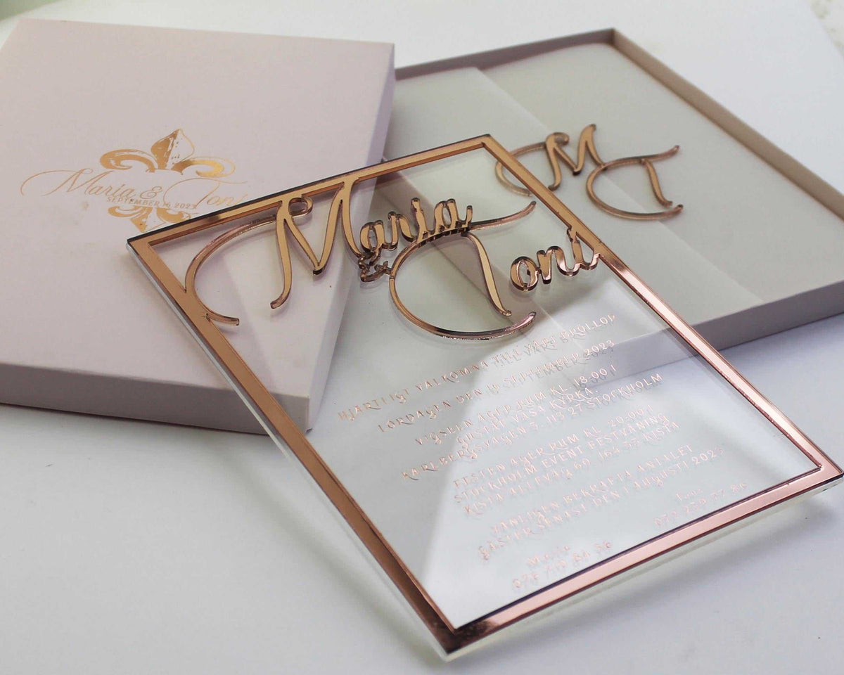 luxury rose gold foil invitation