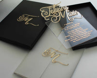 initials letterpress printing laser cut wedding invitate